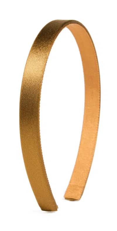 Jennifer Behr Lucy Headband In Silk Satin Bronze