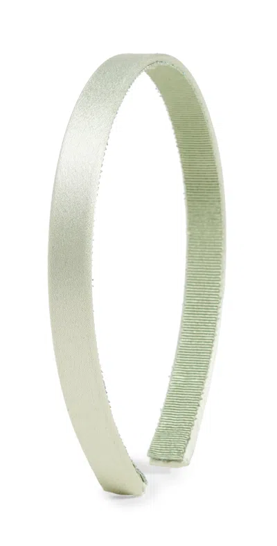 Jennifer Behr Lucy Headband In Silk Satin Pistachio