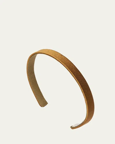 Jennifer Behr Lucy Silk Headband In Bronze