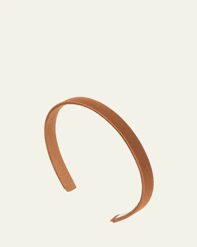 Jennifer Behr Lucy Silk Headband In Brown