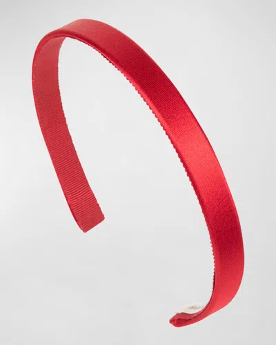 Jennifer Behr Lucy Silk Headband In Cherry