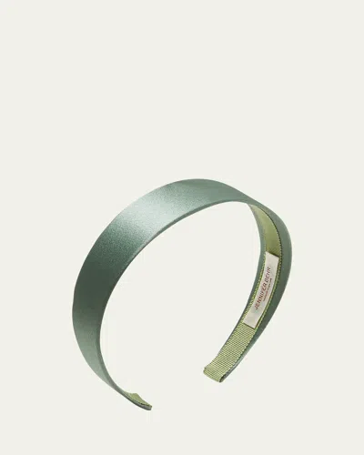 Jennifer Behr Lydia Silk Satin Headband In Green