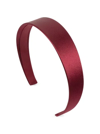 Jennifer Behr Lydia Silk-satin Headband In Burgundy