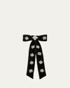 Jennifer Behr Lynette Pearly Velvet Bow Barrette In Black Pearl