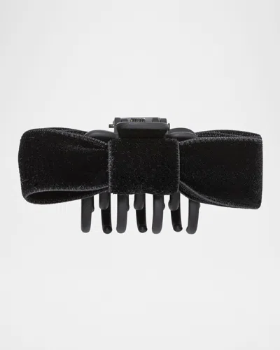 Jennifer Behr Maddy Silk Bow Jaw Clip In Black