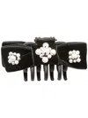 Jennifer Behr Maaggie Pearly Velvet Jaw Clip In Black