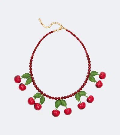 Jennifer Behr Maraschino Beaded Necklace In Red