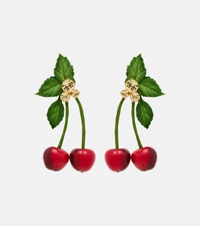 Jennifer Behr Maraschino Embellished Drop Earrings In Gold