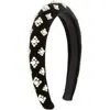 Jennifer Behr Margaret Faux Pearl Velvet Headband In Black Pearl