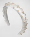 Jennifer Behr Margot Pearly Padded Headband In Cream Pearl