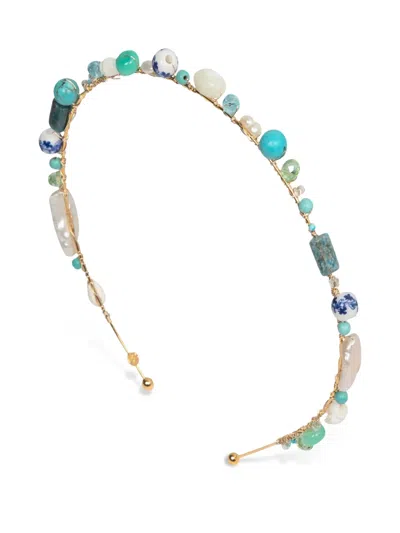 Jennifer Behr Marietta Headband In Blue