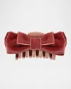 Jennifer Behr Matilda Velvet Bow Jaw Clip In Antique Rose