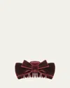 Jennifer Behr Matilda Velvet Bow Jaw Clip In Pinot