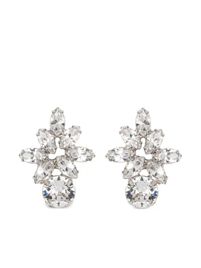 Jennifer Behr Maura Rhodium-plated Crystal Earrings In Metallic