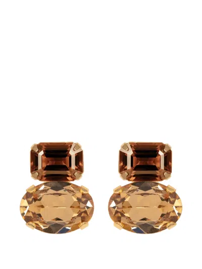 Jennifer Behr Maureen Crystal-embellished Earrings In Gold