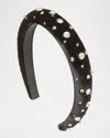 Jennifer Behr Merla Headband In Black Crystal