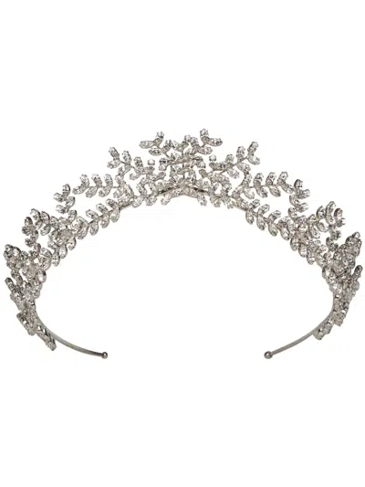 Jennifer Behr Mignonette Crystal-embellished Tiara In White