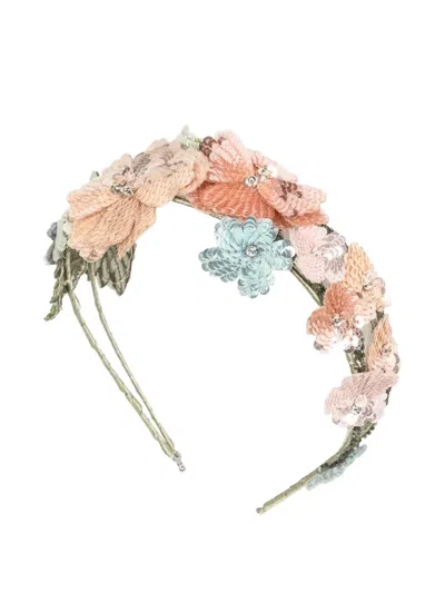 Jennifer Behr Milani Floral-appliqué Headband In Multi