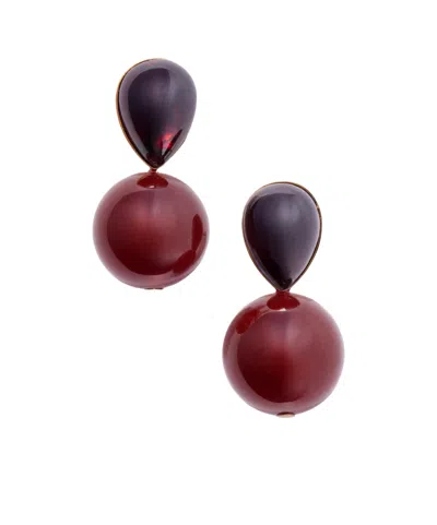 Jennifer Behr Allison Gold-tone Carnelian Earrings In Burgundy