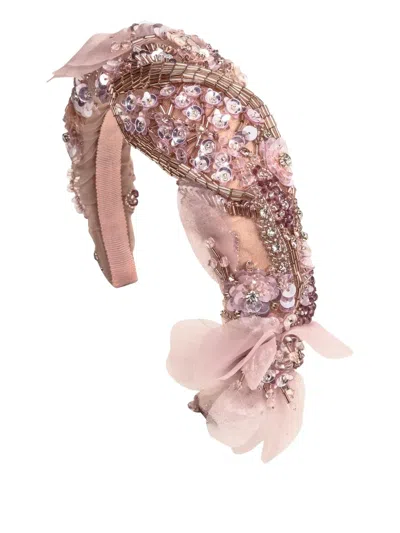 Jennifer Behr Miriana Beaded Headband In Pink