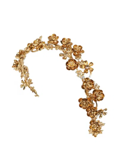 Jennifer Behr Natalia Floral-embellished Headband In Gold