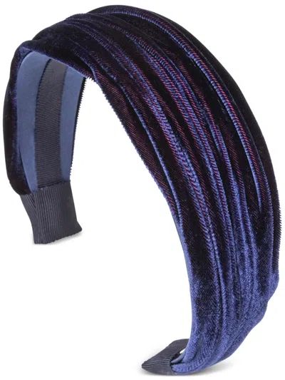 Jennifer Behr Natasha Velvet Headband In Blue