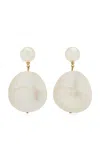 Jennifer Behr Nerine Shell; Pearl Earrings