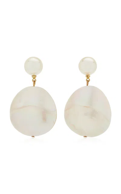 Jennifer Behr Nerine Shell; Pearl Earrings In White