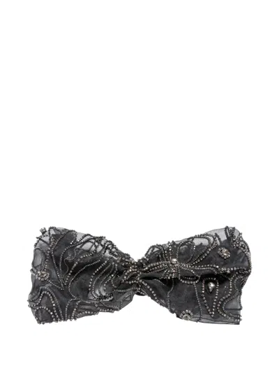 Jennifer Behr Noora Crystal-embellished Headband In Black