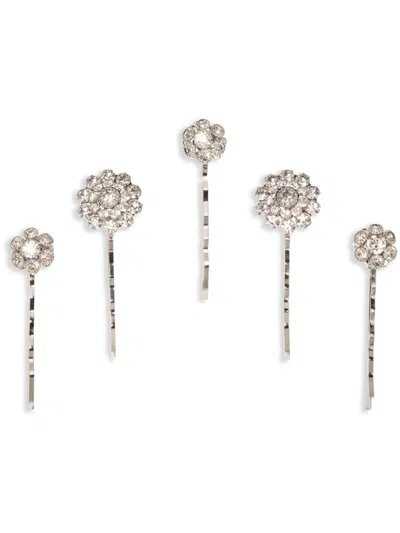 Jennifer Behr Nora Bobby Pins (set Of Five) In Silver