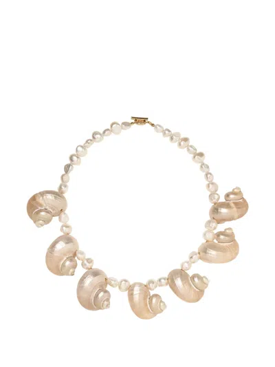 Jennifer Behr Ondine Shell-embellished Necklace In Gold