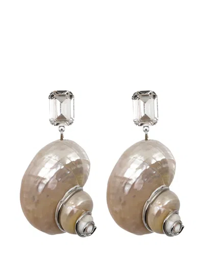 Jennifer Behr Oriana Crystal-embellished Shell Earrings In Gold