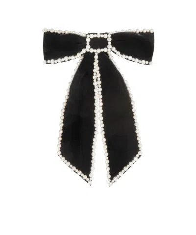 Jennifer Behr Lennox Bow Barrette In Black
