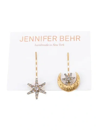 Pre-owned Jennifer Behr Pair Of Gold-tone Metal Hair Clips