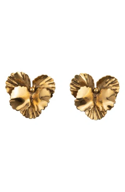 Jennifer Behr Pansy Earrings In Gold