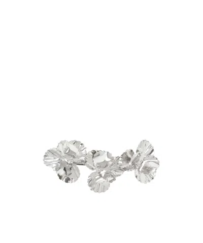 Jennifer Behr Pansy Silver-plated Hair Clip In Metallic