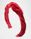 Jennifer Behr Paola Headband In Ruby