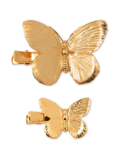 Jennifer Behr Papillon Barrette (set Of Two) In 金色
