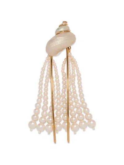 Jennifer Behr Paros Shell-embellished Hair Pin In White