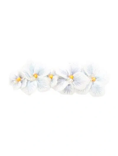 Pre-owned Jennifer Behr Pattern Print Hair Clip In Blue