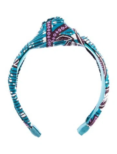 Pre-owned Jennifer Behr Pattern Print Headband In Green