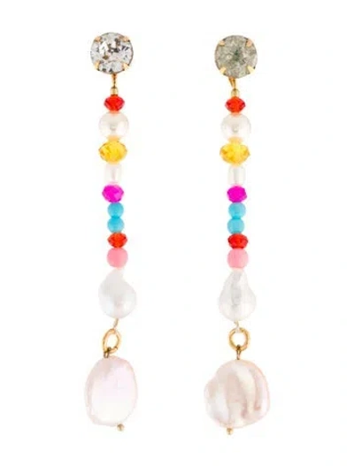 Pre-owned Jennifer Behr Pearl & Bead Drop Earrings In Multi