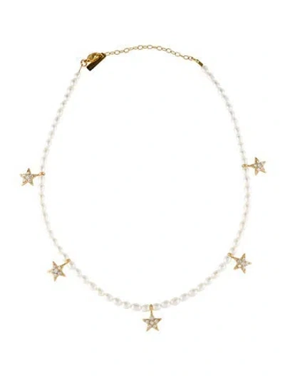 Pre-owned Jennifer Behr Pearl & Crystal Etoile Choker Necklace, 17.75" In Multi