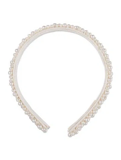 Pre-owned Jennifer Behr Pearl Headband  W/tags In White