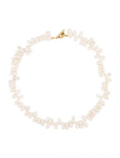 Pre-owned Jennifer Behr Pearl Lainey Necklace, 15.5" In Multi