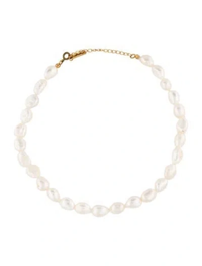 Pre-owned Jennifer Behr Pearl Mona Strand Necklace, 16.75" In Multicolor