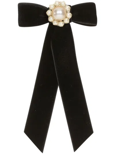 Jennifer Behr Cleo Bow Hair Clip In Black