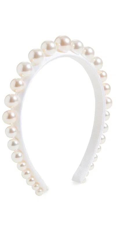 Jennifer Behr Perlina Headband Pearl In White