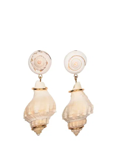 Jennifer Behr Pernella Shell-drop Earrings In Neutral