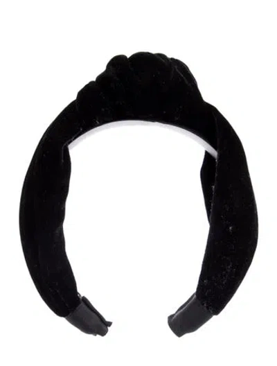 Pre-owned Jennifer Behr Pleated Grosgrain Trimmed Headband In Black